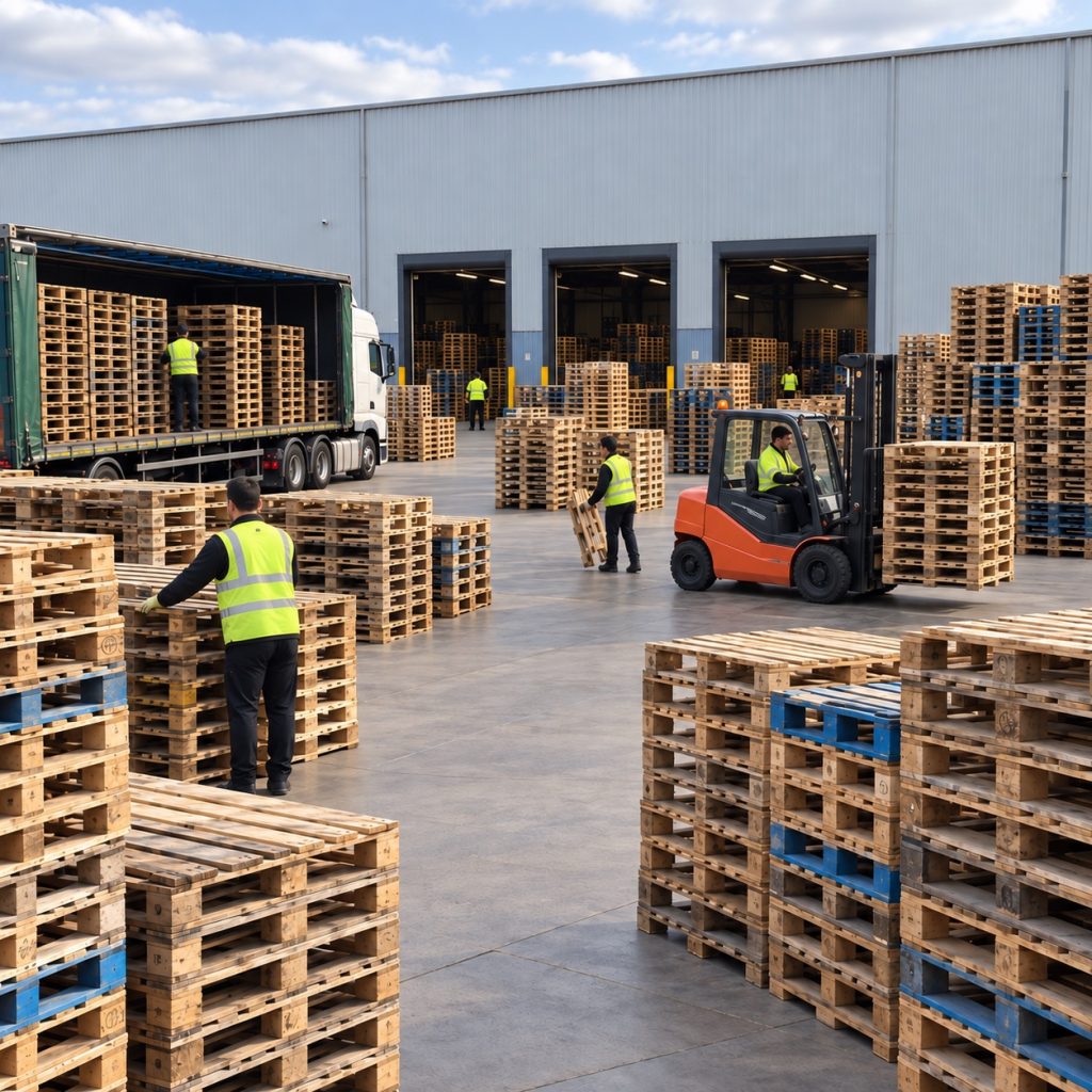Large Scale Pallet Clearance in Progress in Leicester